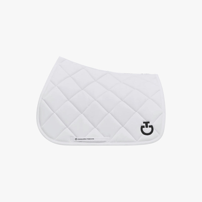 Diamond Quilted Jersey Jumping Saddle Pad in White