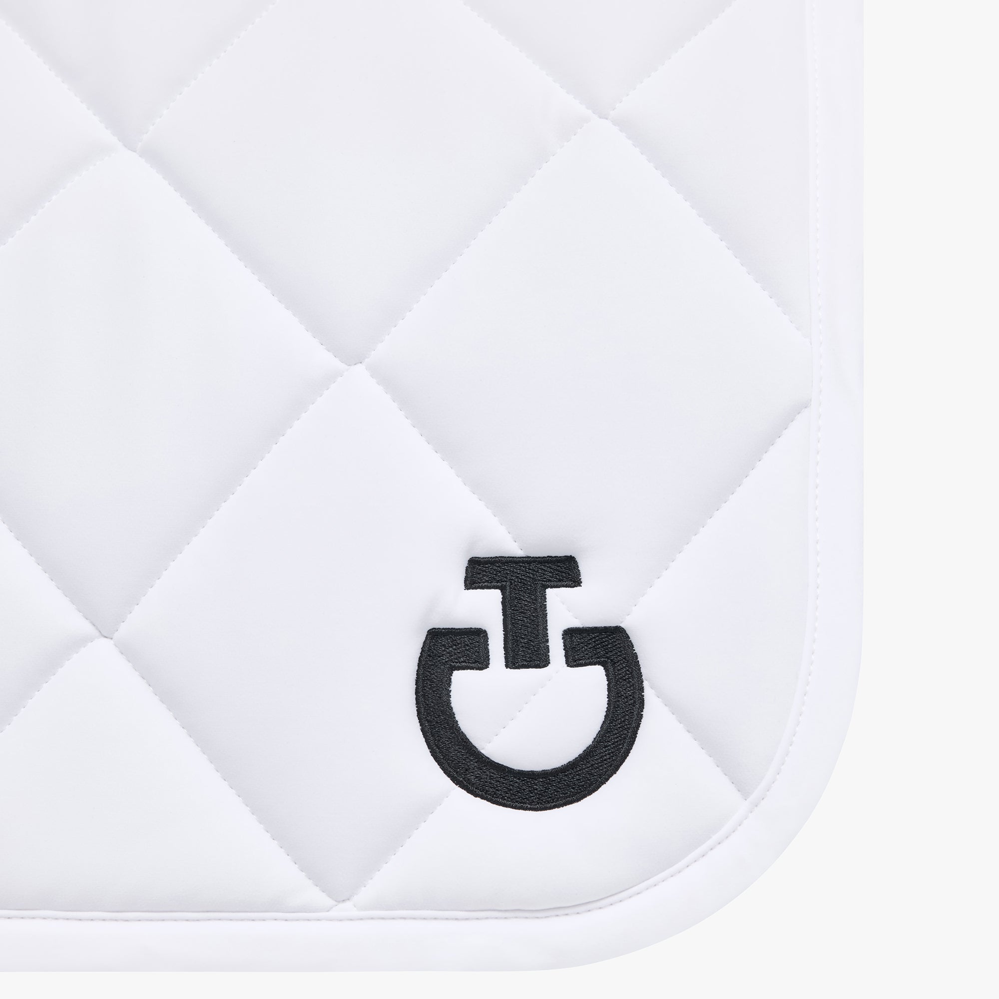 Diamond Quilted Jersey Jumping Saddle Pad in White