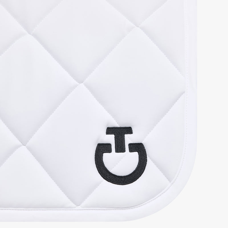 Diamond Quilted Jersey Jumping Saddle Pad in White