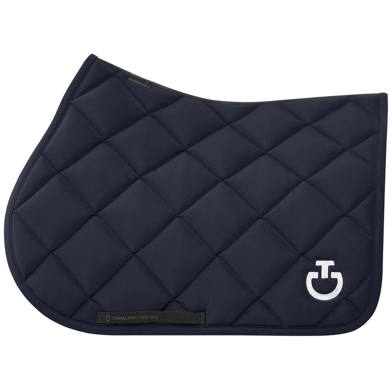 Diamond Quilted Jersey Jumping Saddle Pad in Navy