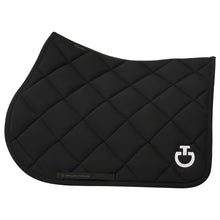 Diamond Quilted Jersey Jumping Saddle Pad in Black