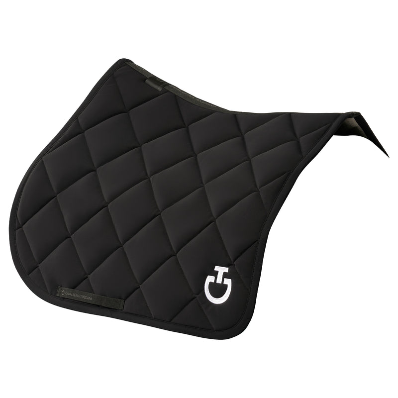 Diamond Quilted Jersey Jumping Saddle Pad in Black