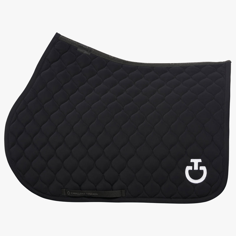 Circular Quilted Jumping Saddle Pad in Black