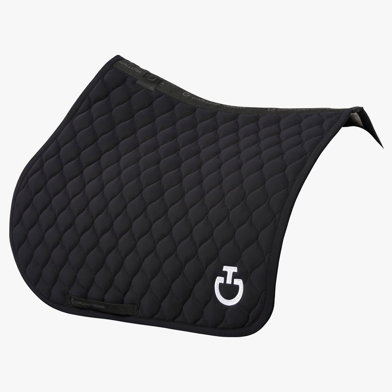 Circular Quilted Jumping Saddle Pad in Black