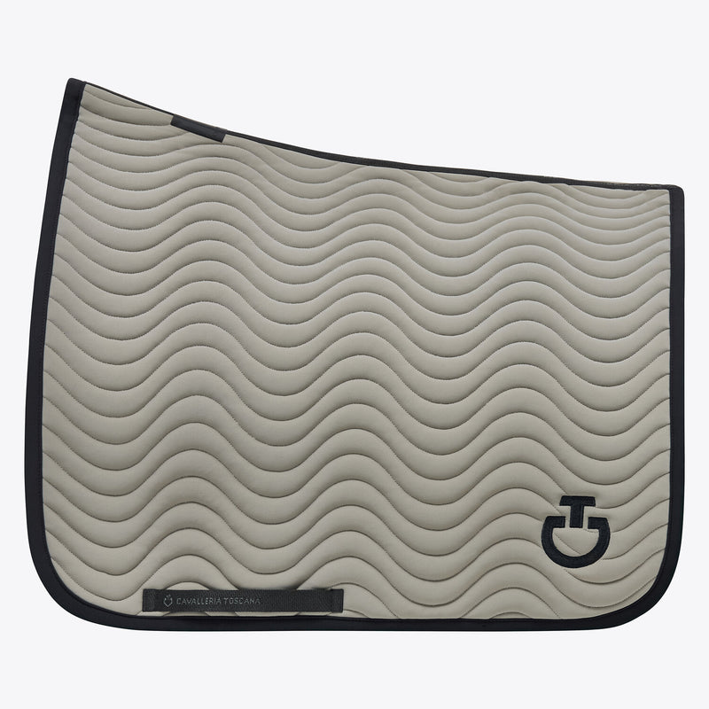 Quilted Wave Jersey Dressage Saddle Pad in Foliage Green