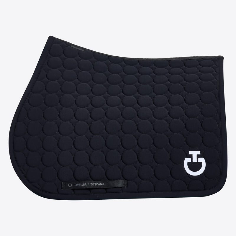 Circle Quilted Jumping Saddle Pad in Black