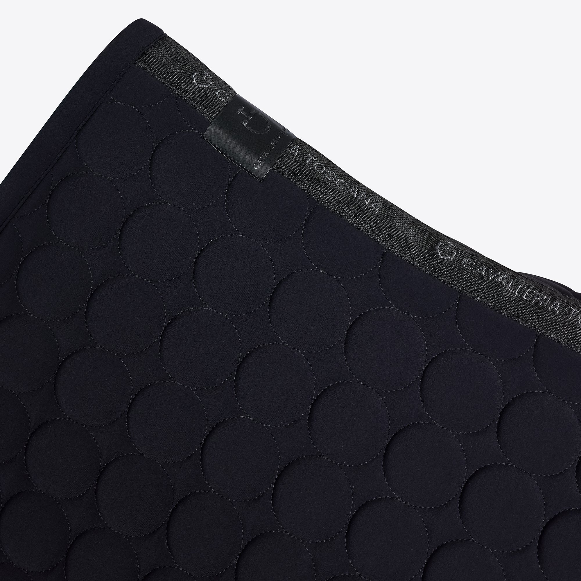 Circle Quilted Jumping Saddle Pad in Black