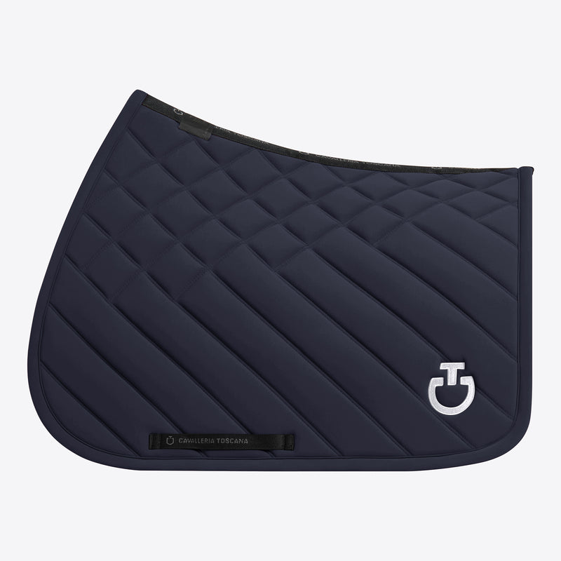 Diamond & Lines Quilted Jumping Saddle Pad in Navy