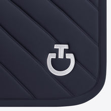 Diamond & Lines Quilted Jumping Saddle Pad in Navy
