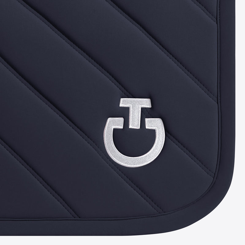 Diamond & Lines Quilted Jumping Saddle Pad in Navy