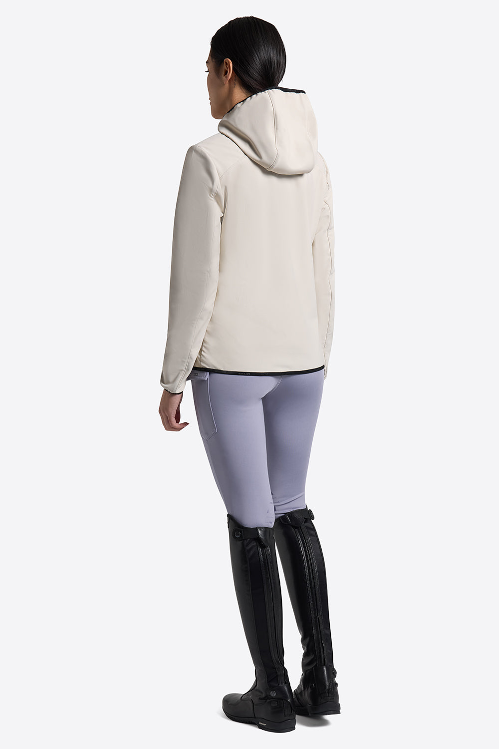 Bonded Jacquard Jersey Hooded Softshell Jacket in Sand