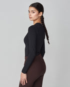 Sculpting Long Sleeve Top in Black