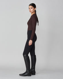 Sculpting Long Sleeve Top in Dark Brown