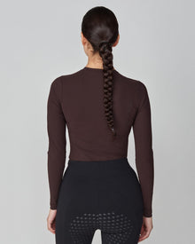 Sculpting Long Sleeve Top in Dark Brown