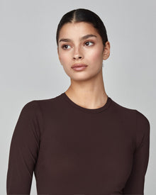 Sculpting Long Sleeve Top in Dark Brown
