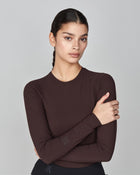 Sculpting Long Sleeve Top in Dark Brown