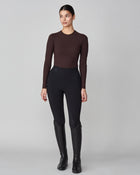 Sculpting Long Sleeve Top in Dark Brown