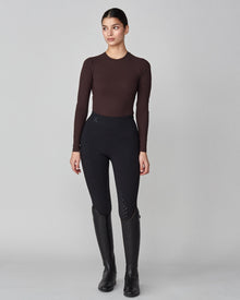 Sculpting Long Sleeve Top in Dark Brown