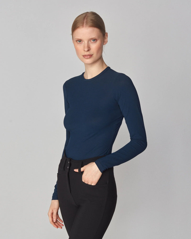 Sculpting Long Sleeve Top in Navy