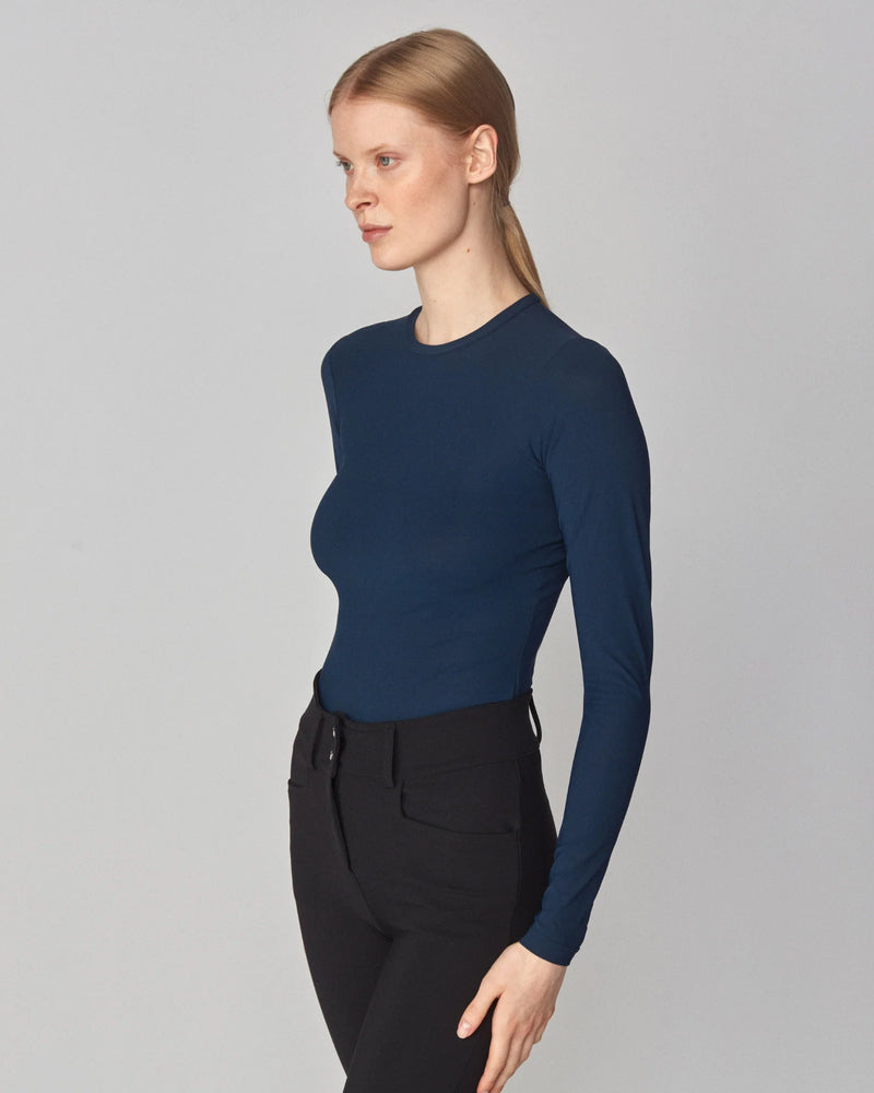 Sculpting Long Sleeve Top in Navy