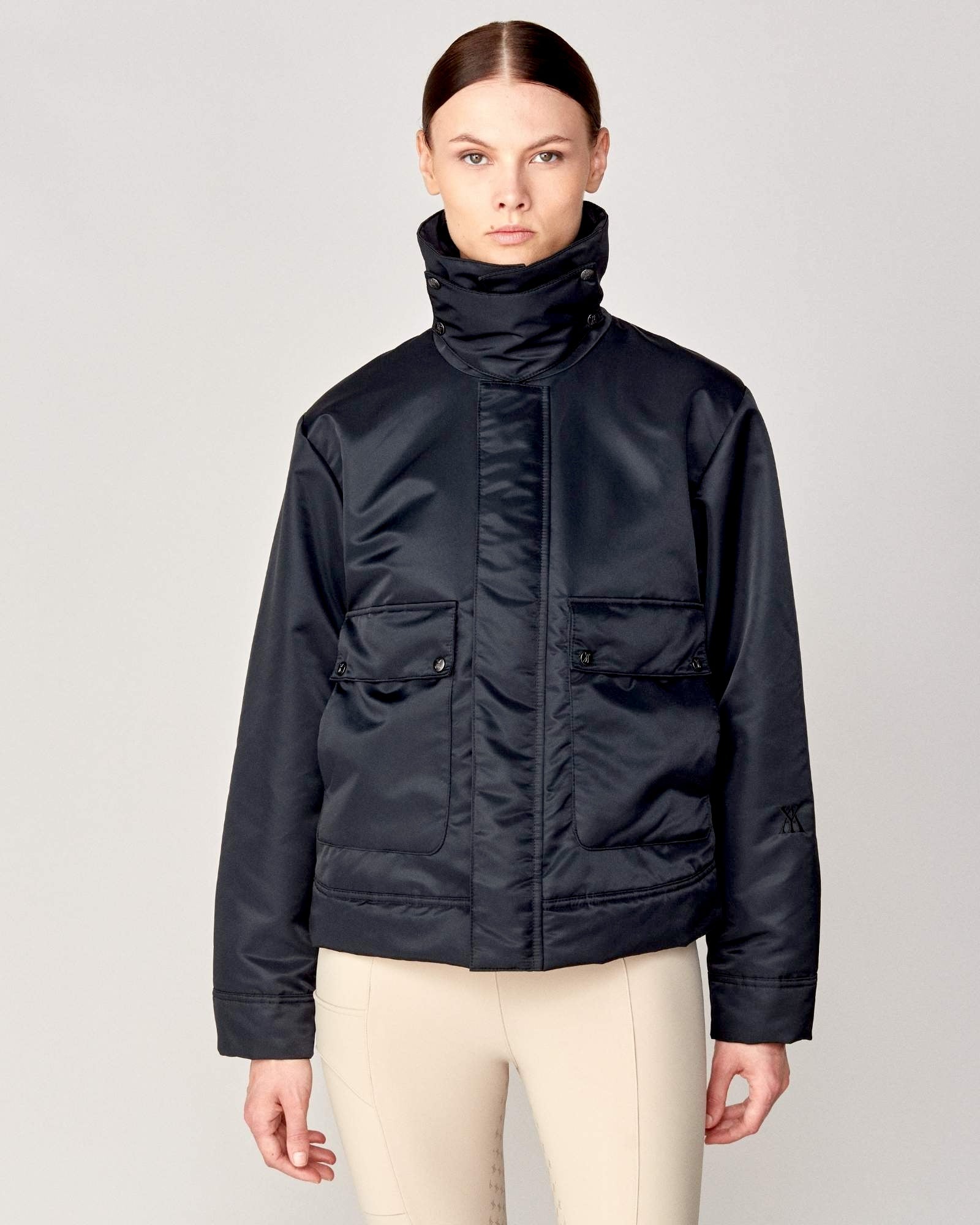 Short Padded Jacket in Black