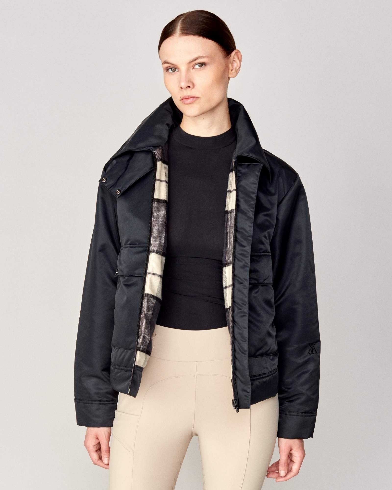 Short Padded Jacket in Black