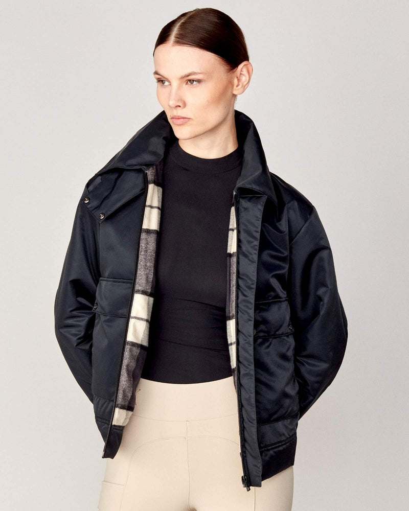Short Padded Jacket in Black