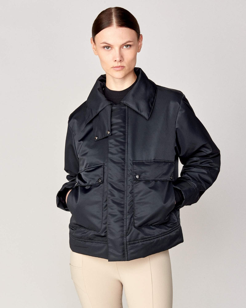 Short Padded Jacket in Black