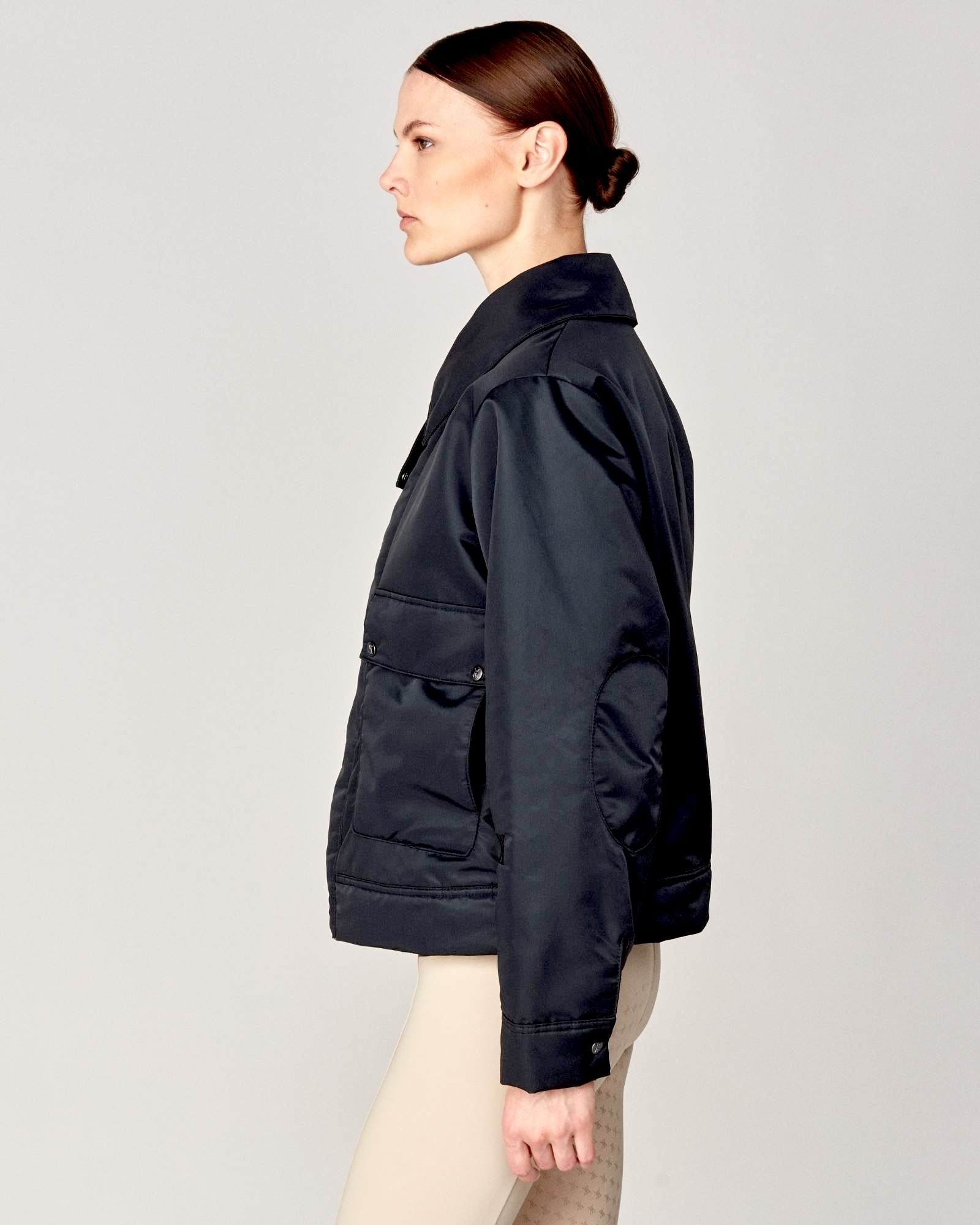 Short Padded Jacket in Black