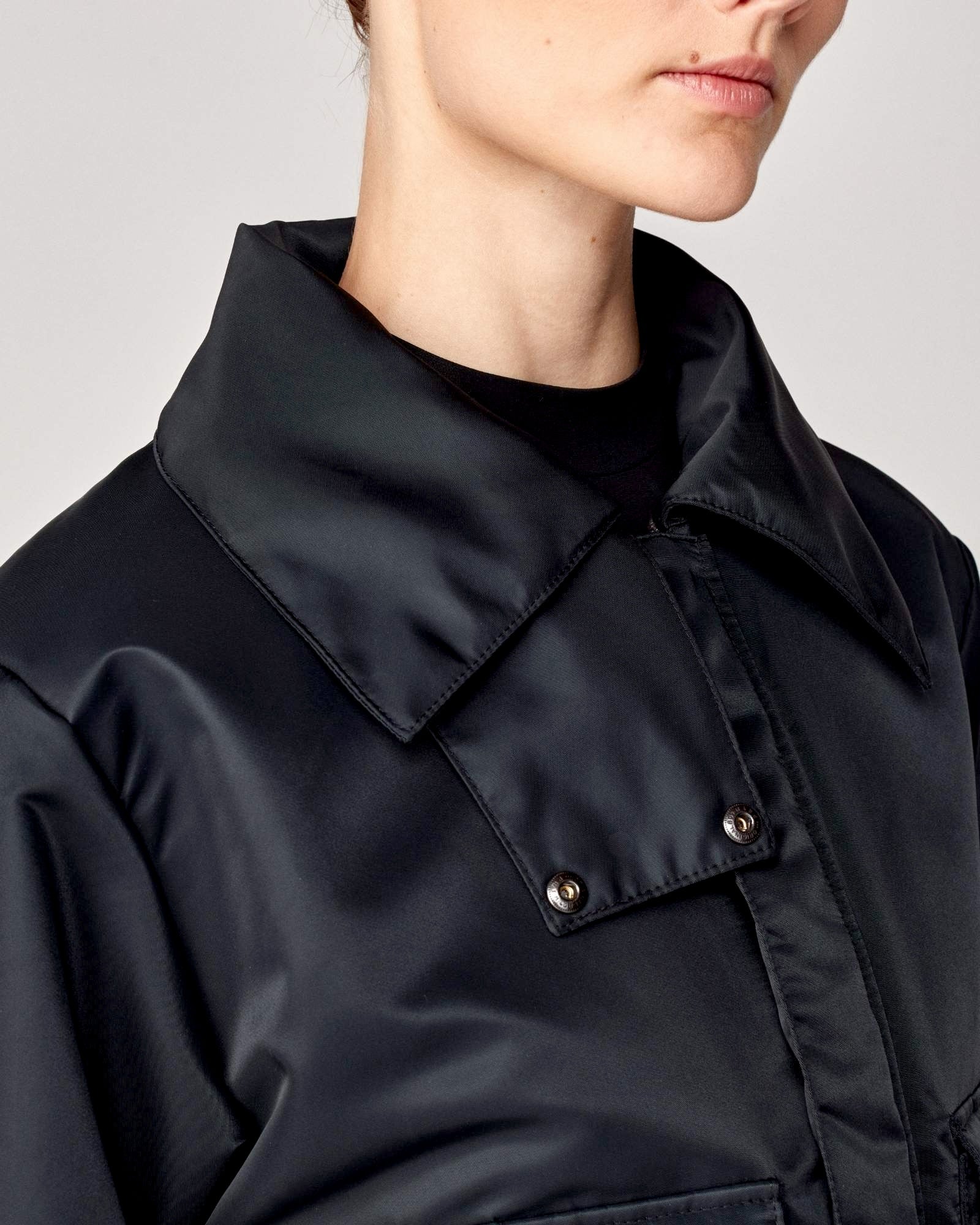 Short Padded Jacket in Black