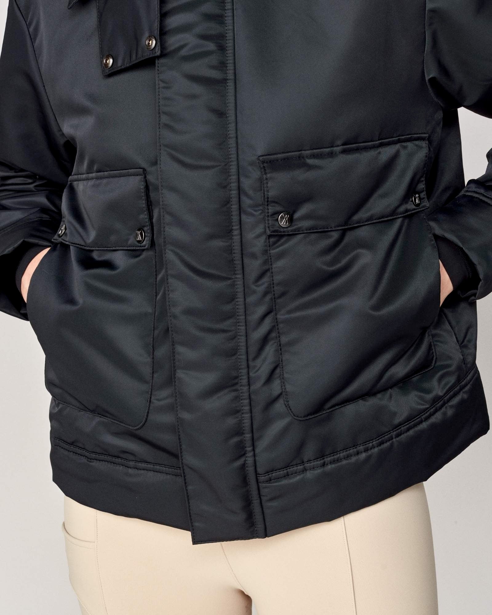 Short Padded Jacket in Black