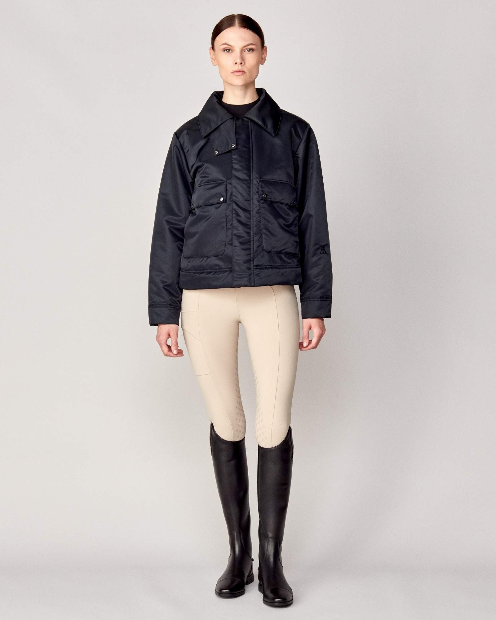 Short Padded Jacket in Black