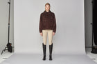 Short Padded Jacket in Dark Brown