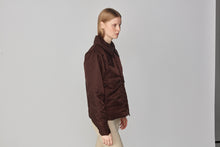 Short Padded Jacket in Dark Brown