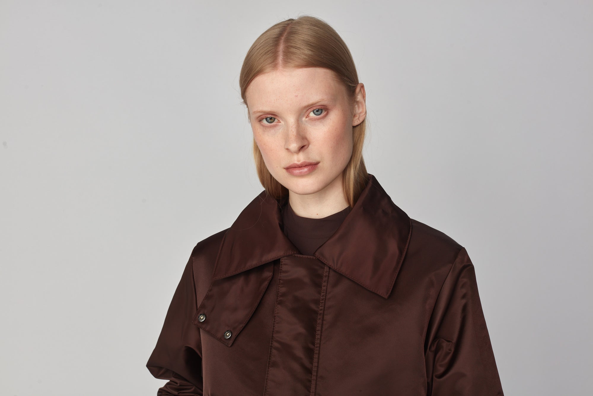 Short Padded Jacket in Dark Brown