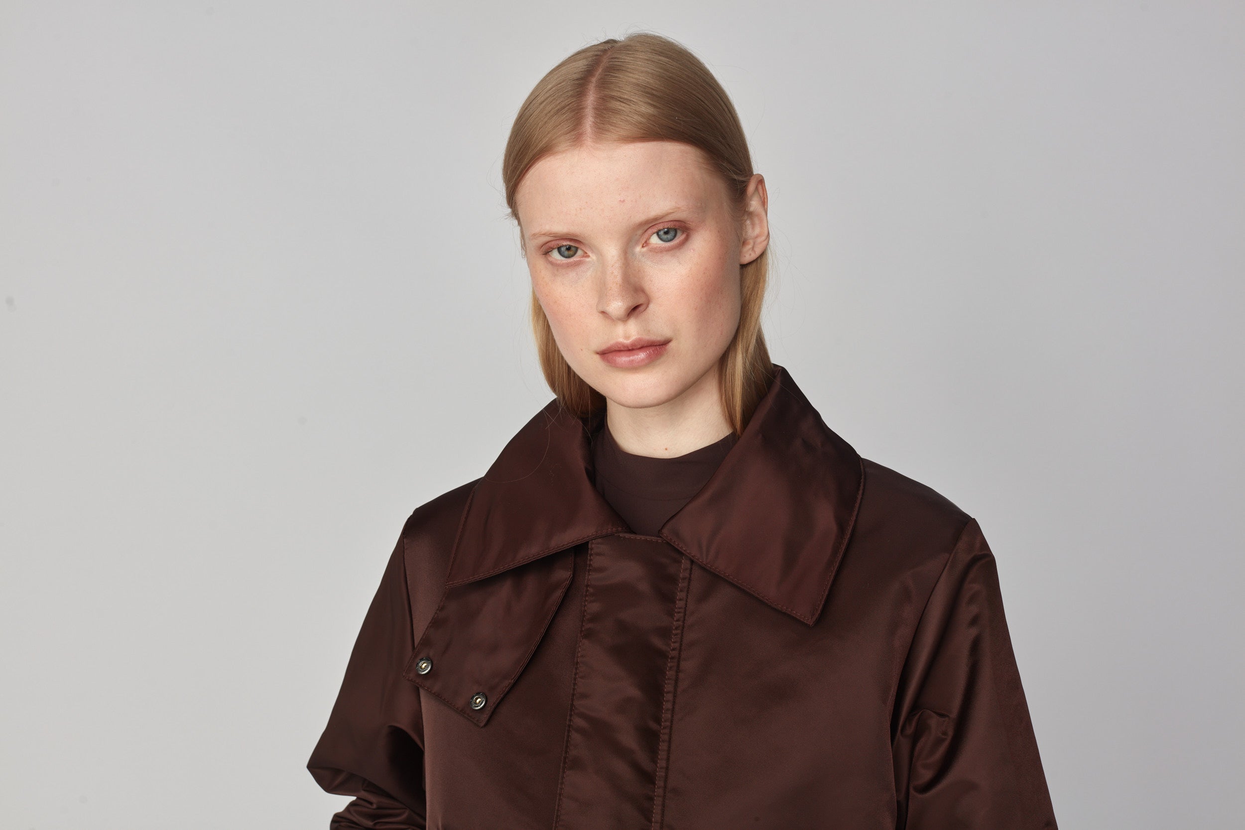 Short Padded Jacket in Dark Brown