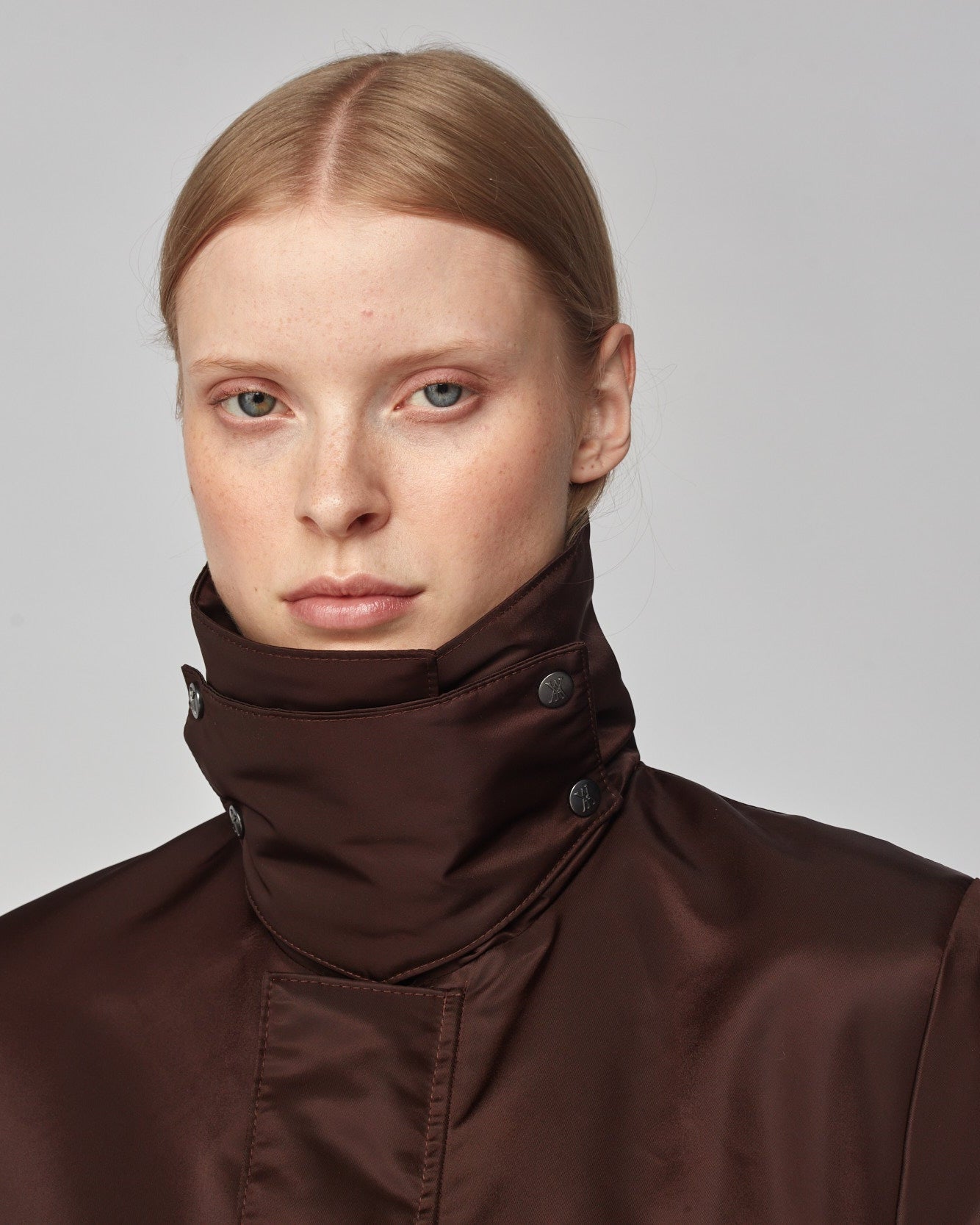 Short Padded Jacket in Dark Brown