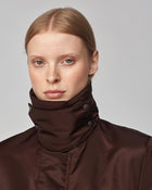 Short Padded Jacket in Dark Brown