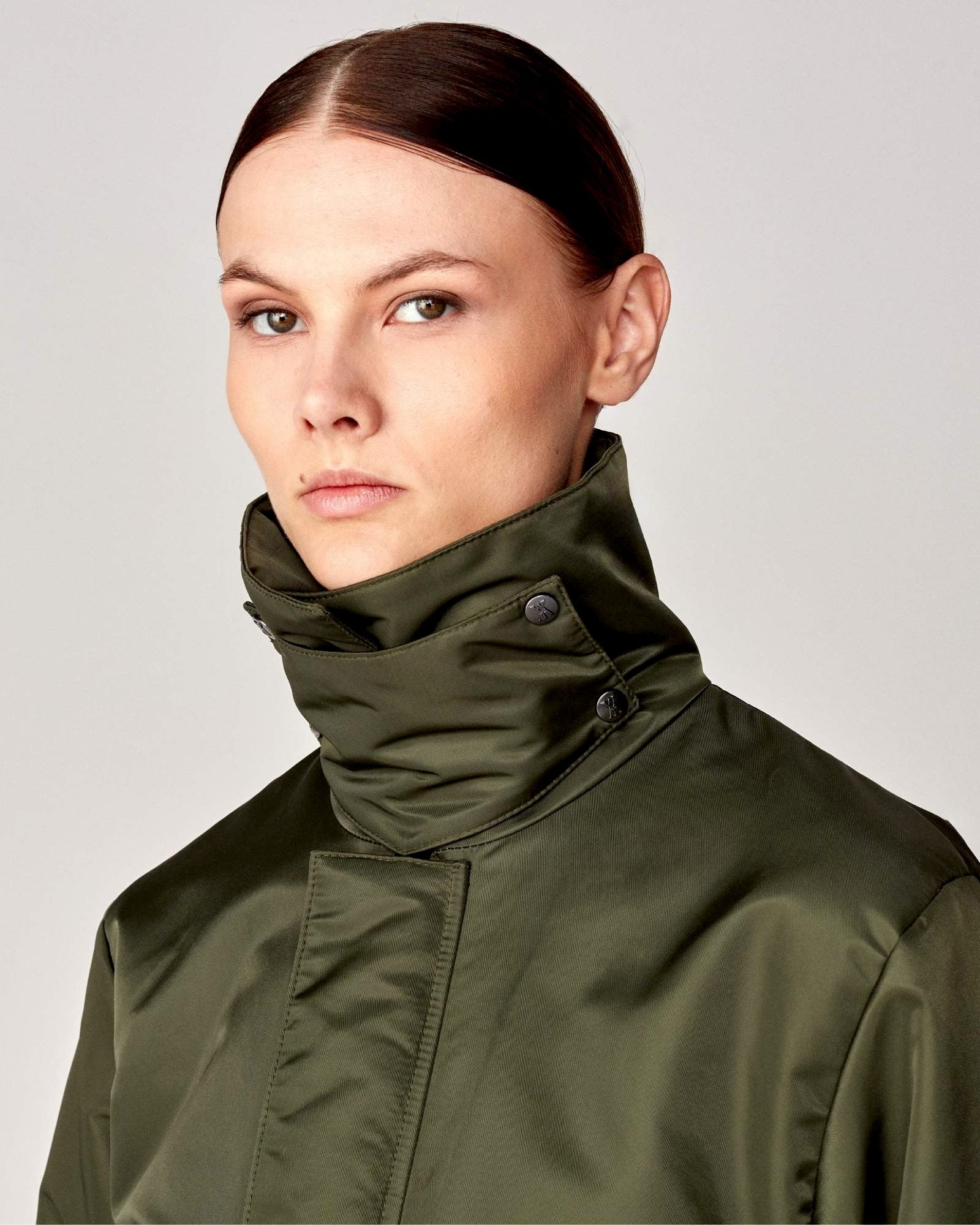 Short Padded Jacket in Green