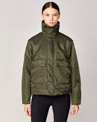 Short Padded Jacket in Green