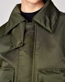 Short Padded Jacket in Green