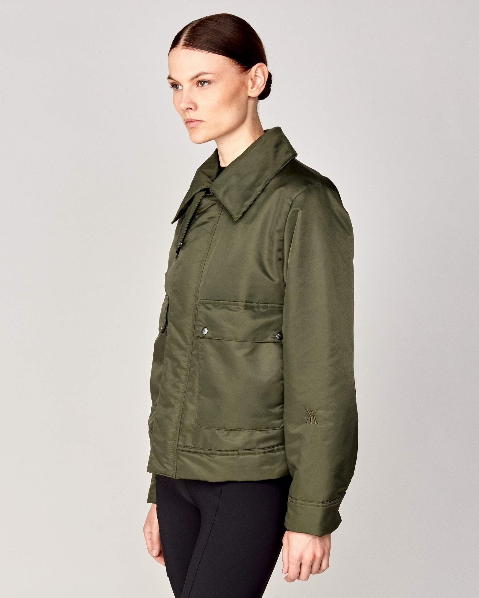 Short Padded Jacket in Green