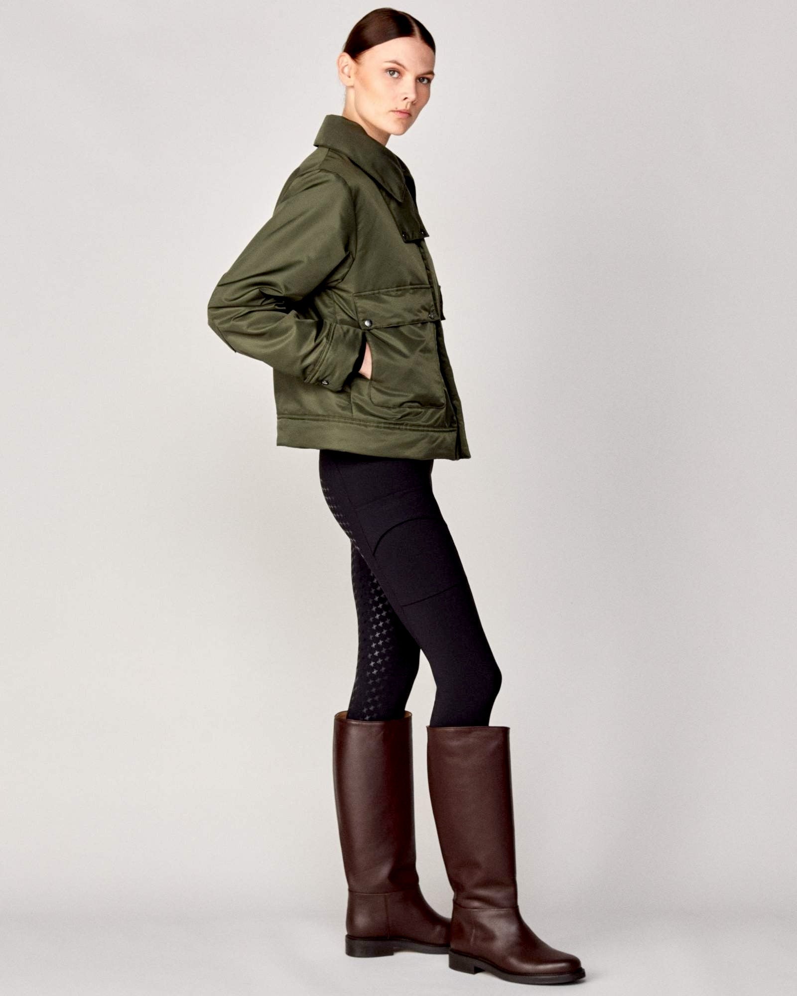 Short Padded Jacket in Green