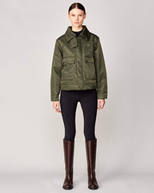 Short Padded Jacket in Green