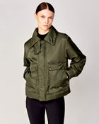 Short Padded Jacket in Green