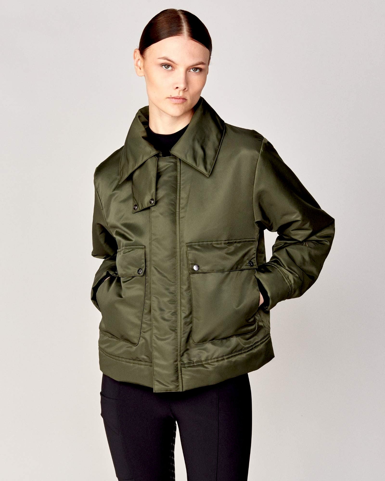 Short Padded Jacket in Green