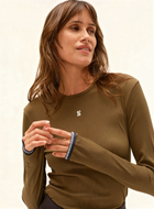 Kira Long Sleeve Top in Bronze Green