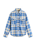 Faxon Wool Blend Shirt Jacket in Blue