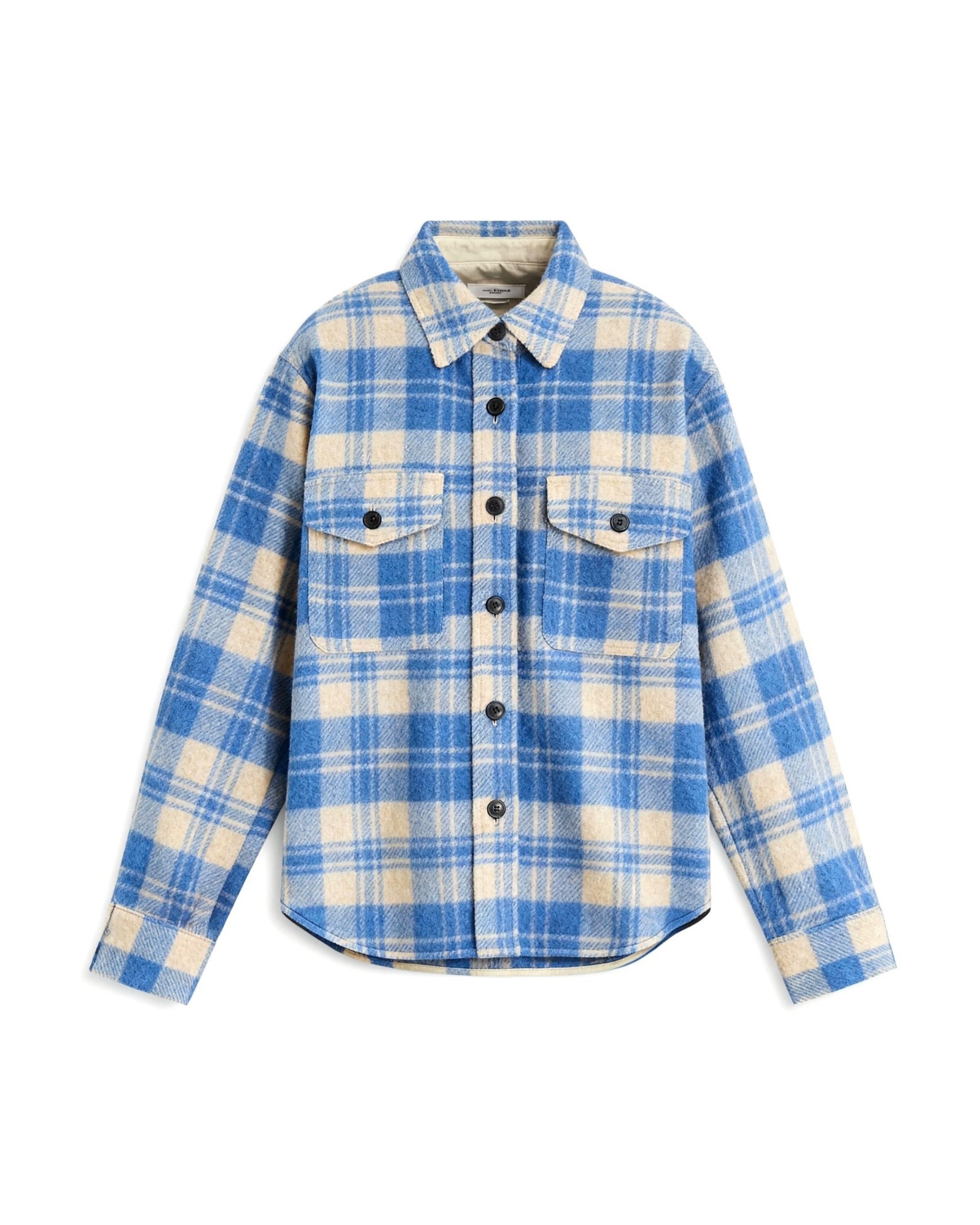 Faxon Wool Blend Shirt Jacket in Blue