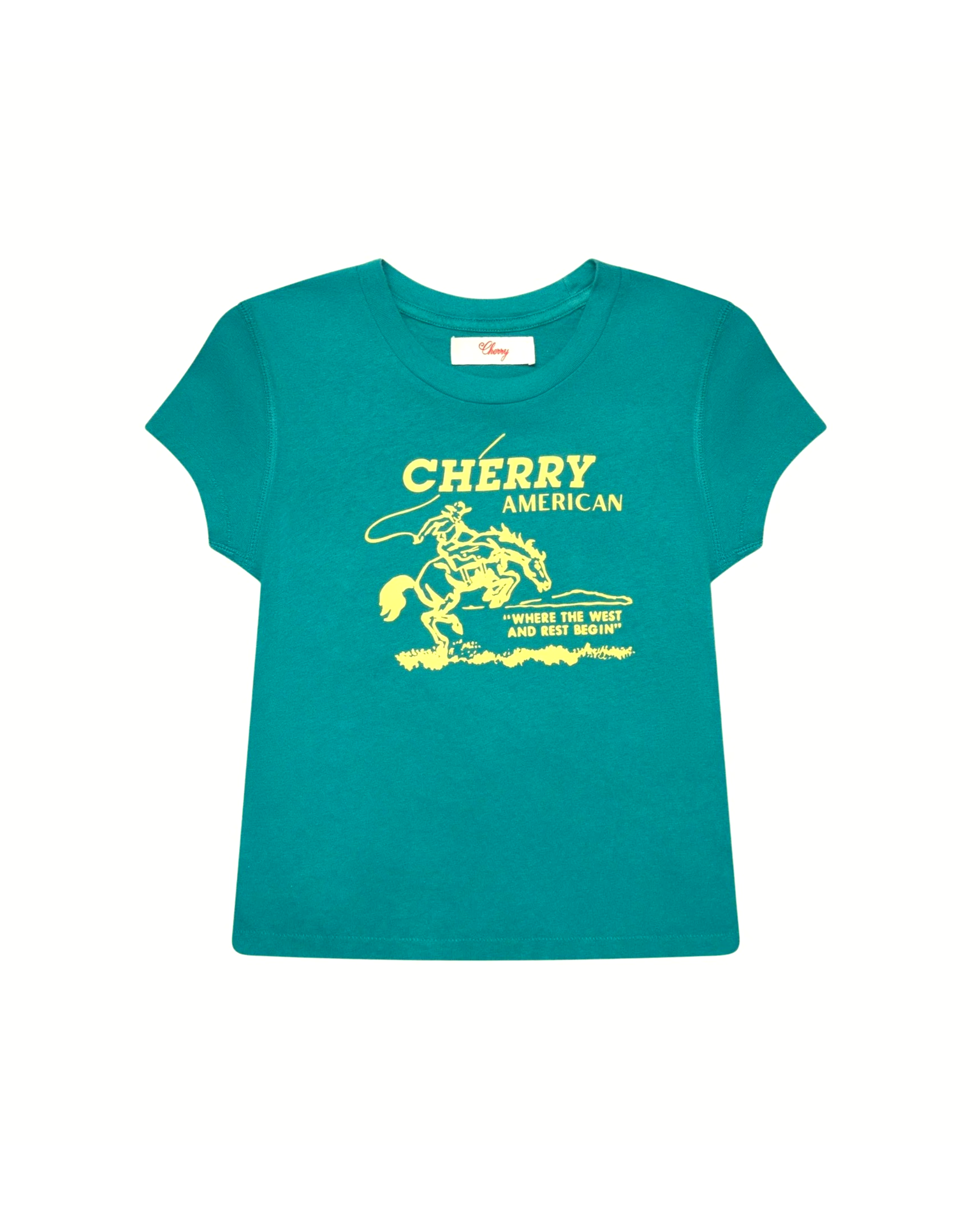 Cowgirl Fitted Baby T-Shirt in Vintage Emerald